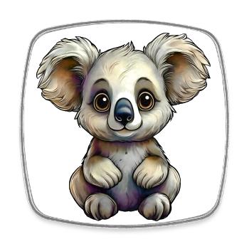 Winziger Koala - Viereckiger Kühlschrankmagnet - Weiß - Vorne