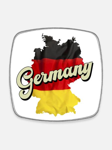 Allemagne Pays Umgrisse Géographie Carte - Magnet carré - blanc