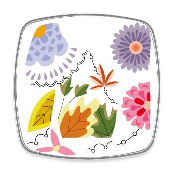 Flowers Fantasy - Square fridge magnet - white - Front
