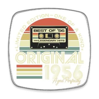1956 Né Vintage Anniversaire Rétro - Magnet carré - blanc - Devant