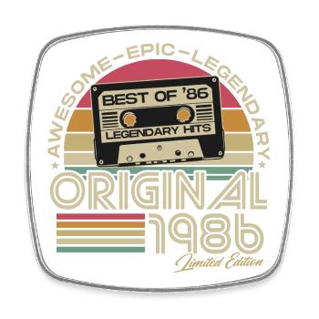 1986 Vintage Vintage Rétro Cadeau d’anniversaire - Magnet carré - blanc - Devant
