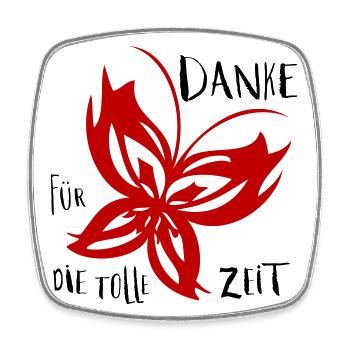 Thanks for the great time butterfly - Square fridge magnet - white - Front