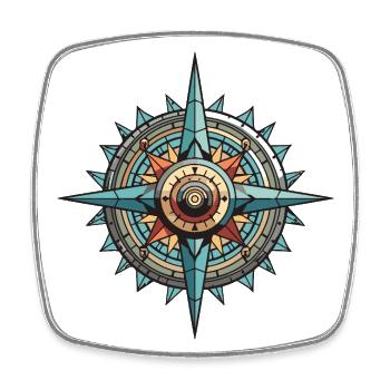 Compass Travel - Square fridge magnet - white - Front