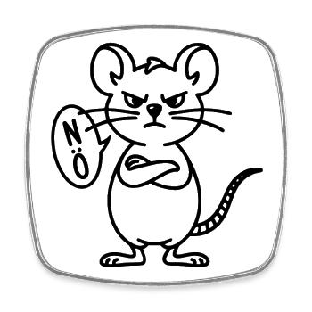 Maus Nö - Viereckiger Kühlschrankmagnet - Weiß - Vorne