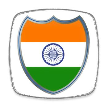 India (Indien_Wappen) - Viereckiger Kühlschrankmagnet - Weiß - Vorne