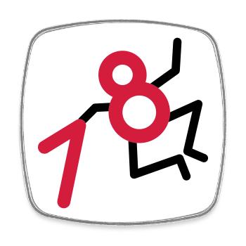 Finally: 18 years! - Square fridge magnet - white - Front