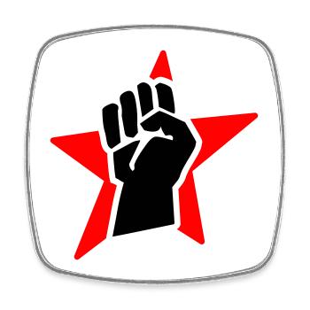 revolution fist (for black shirts) - Viereckiger Kühlschrankmagnet - Weiß - Vorne