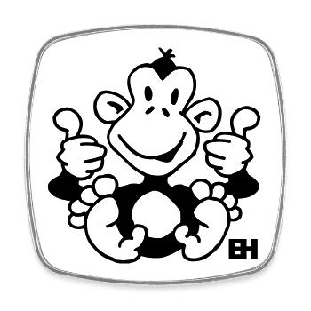 Thumbs Up Monkey Design - Square fridge magnet - white - Front