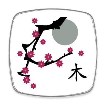 The Cherry blossom - Square fridge magnet - white - Front