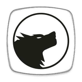 Wolf - Viereckiger Kühlschrankmagnet - Weiß - Vorne