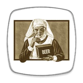 Vintage Bier Werbung - Viereckiger Kühlschrankmagnet - Weiß - Vorne