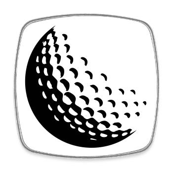 Balle de golf en mouvement - Magnet carré - blanc - Devant