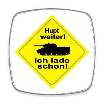 HUPT WEITER - Viereckiger Kühlschrankmagnet - Weiß - Vorne