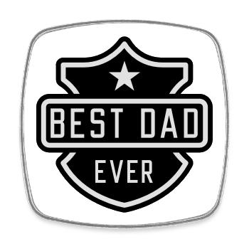Best Dad ever - Viereckiger Kühlschrankmagnet - Weiß - Vorne