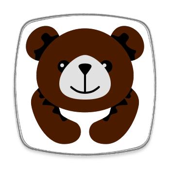 Bärchen | Bär | Baer - Magnet carré - blanc - Devant