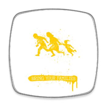 refugees welcome - stencil - bleiberecht für alle - Viereckiger Kühlschrankmagnet - Weiß - Vorne