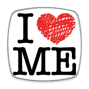 I love me - Square fridge magnet - white - Front