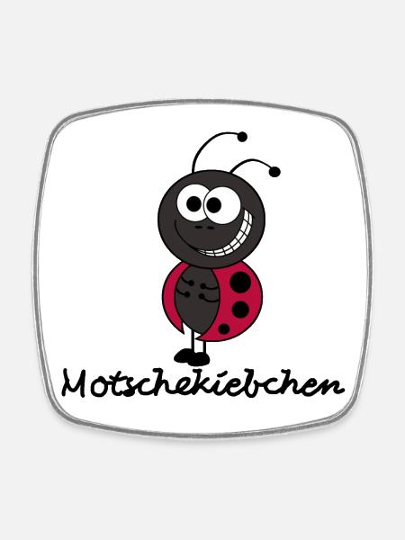 Motschekiebchen/Marienkäfer - Viereckiger Kühlschrankmagnet - Weiß