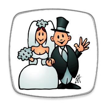 Hochzeit - Viereckiger Kühlschrankmagnet - Weiß - Vorne