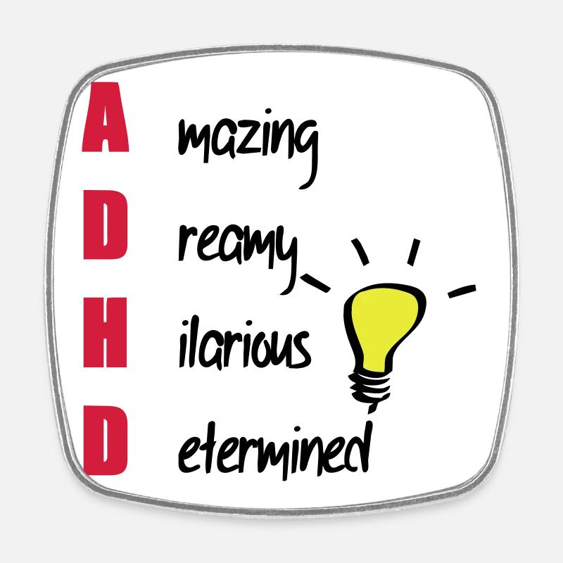ADHD / ADHS Support Geschenk - Viereckiger Kühlschrankmagnet - Weiß