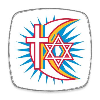 Drei Religionen - Viereckiger Kühlschrankmagnet - Weiß - Vorne