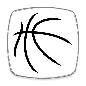 Basketball | Muster | Ball - Magnet carré - blanc - Devant