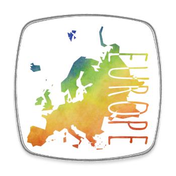 europe - Magnet carré - blanc - Devant