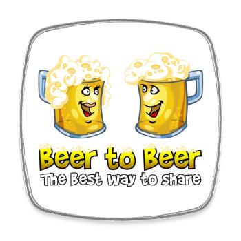 Bier, Bier - Viereckiger Kühlschrankmagnet - Weiß - Vorne