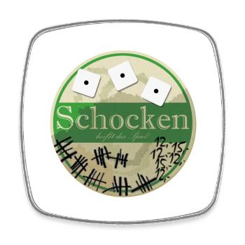 Schocken Bierdeckel - Viereckiger Kühlschrankmagnet - Weiß - Vorne