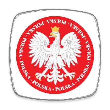 Polska 4 - Square fridge magnet - white - Front