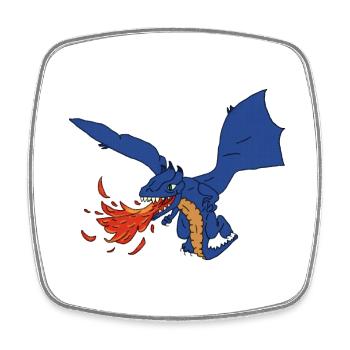 Drache - Viereckiger Kühlschrankmagnet - Weiß - Vorne