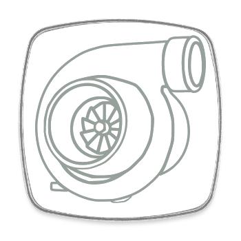 turbo - Viereckiger Kühlschrankmagnet - Weiß - Vorne