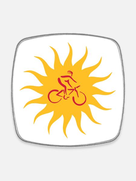 Biker Sun - Square fridge magnet - white
