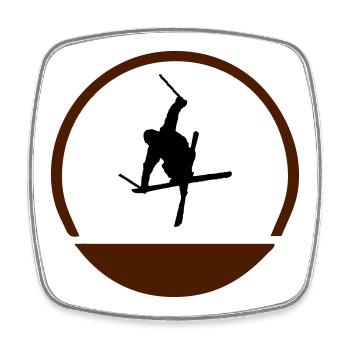 Ski Springer Logo - Viereckiger Kühlschrankmagnet - Weiß - Vorne