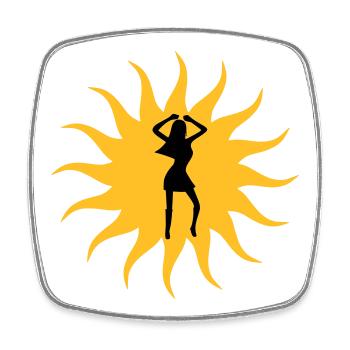 Sonnen Tanz Girl - Viereckiger Kühlschrankmagnet - Weiß - Vorne