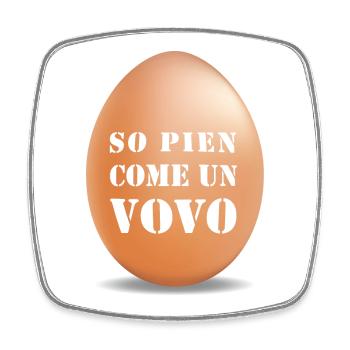 So pien come un vovo- I am full like an egg - Square fridge magnet - white - Front