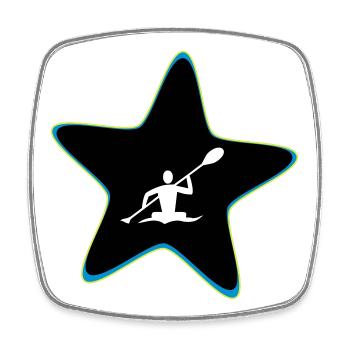Star de kayak - Magnet carré - blanc - Devant