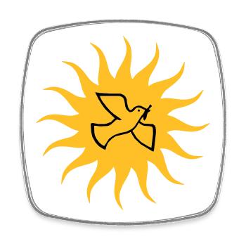 Dove of peace Sun - Square fridge magnet - white - Front