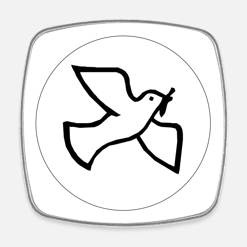 Colombe de la paix - Magnet carré - blanc