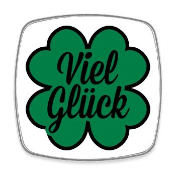 Viel Glück Kleeblatt - Viereckiger Kühlschrankmagnet - Weiß - Vorne