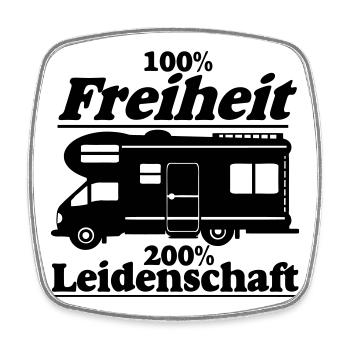 Wohnmobil,Camping,Fun Shirt,Wohnmobil Freiheit(25) - Viereckiger Kühlschrankmagnet - Weiß - Vorne