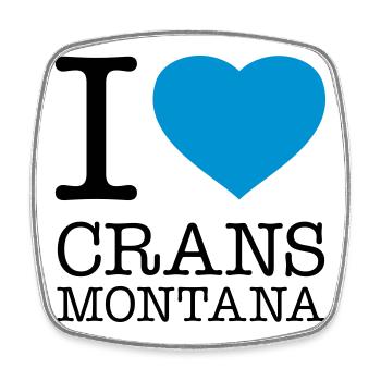 I LOVE CRANS-MONTANA - Viereckiger Kühlschrankmagnet - Weiß - Vorne