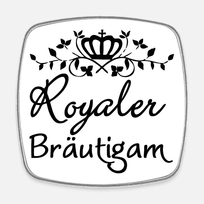 Royaler Bräutigam Geschenk - Viereckiger Kühlschrankmagnet - Weiß