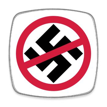 Gegen Nazis - Viereckiger Kühlschrankmagnet - Weiß - Vorne