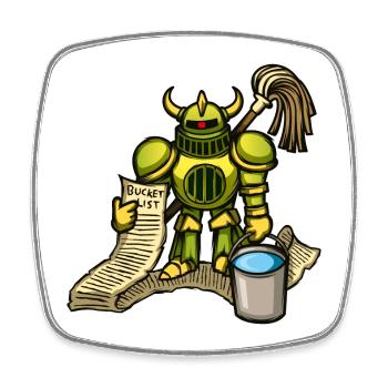 Bucket Knight - Square fridge magnet - white - Front