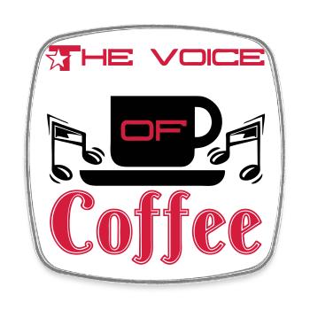 The Voice of Coffee Kaffee, Fun, Geschenk, Spruch - Viereckiger Kühlschrankmagnet - Weiß - Vorne