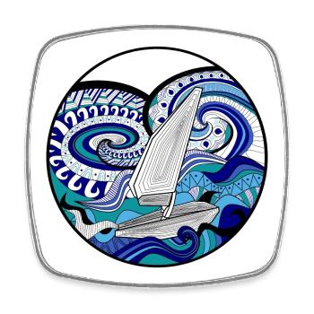 Windsurfing - Square fridge magnet - white - Front