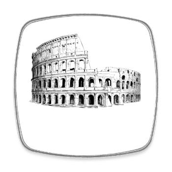 Colosseum - Square fridge magnet - white - Front