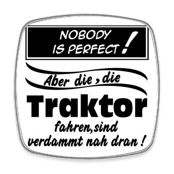 Traktor , Trecker , Landmaschine , Nobody (25) - Viereckiger Kühlschrankmagnet - Weiß - Vorne