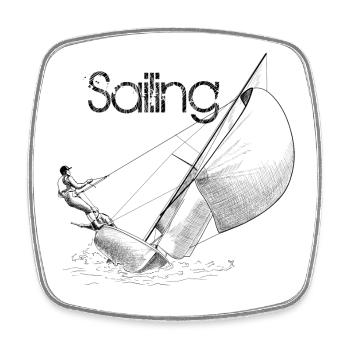 sailing - Square fridge magnet - white - Front